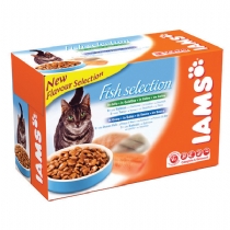 Iams Adult Cat Food Pouches 12 X 100G Meat