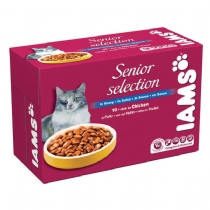 Iams Senior and Mature Cat Food Pouches 100G X