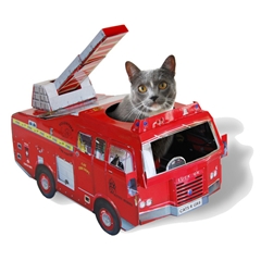 Cat Playhouse Cardboard Fire Engine Cat Toy by Cat Playhouse