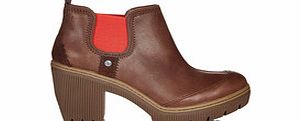CAT Womens Megs brown leather ankle boots