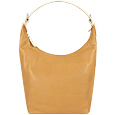 Camel and Cream Leather Hobo Bag