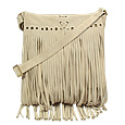 Sueded Leather Handbag with Fringes