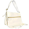 White Soft Calf Leather Messenger Bag