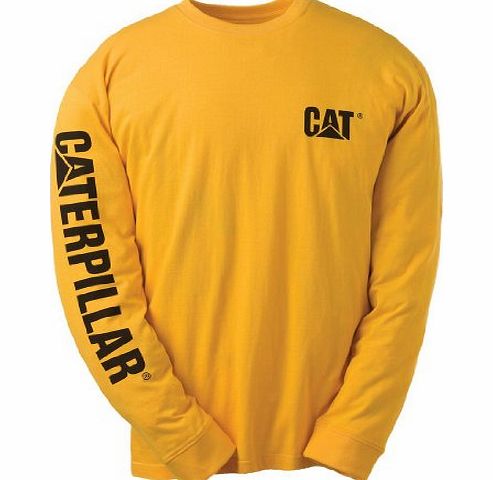 Caterpillar C1510034 Workwear Trademark Mens T-Shirts Round Neck Cotton Clothing Yellow XXL