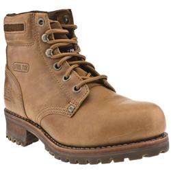 Male Caterpillar Sequoia Leather Upper Casual Boots in Tan