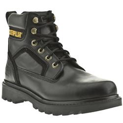 Male Caterpillar Stick Shift Leather Upper Casual Boots in Black
