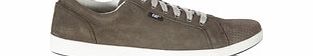 Caterpillar Mens greyandwhite suede laced trainers