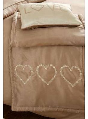 Catherine Lansfield Deco Hearts Gold Runner
