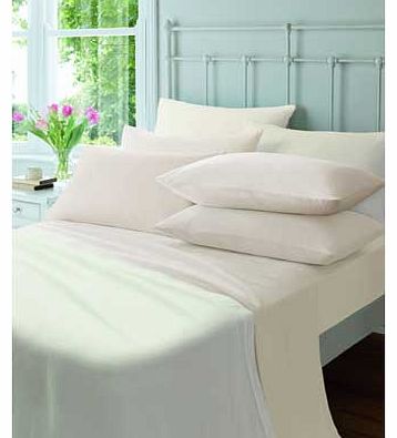 Catherine Lansfield Flannelette Cream Fitted Sheet - Double