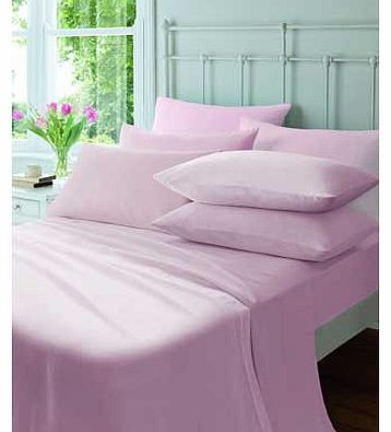 Catherine Lansfield Flannelette Pink Fitted Sheet - Double