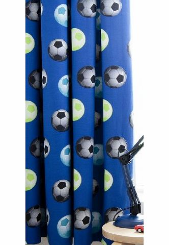 Catherine Lansfield Football Curtains - 165cm x 180cm - Blue