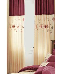 Catherine Lansfield Indulgence Charlotte Red Lined Curtains - 66 x 72 Inch