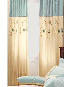 Charlotte Teal Lined Curtains - 66 x 72 Inch