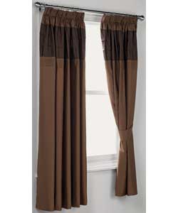 Catherine Lansfield Indulgence Luxor Lined Chocolate Curtains - 66 x 72 Inch