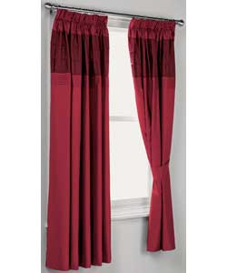 Catherine Lansfield Indulgence Luxor Lined Red Curtains - 66 x 72 Inch