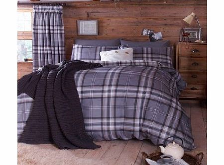 Catherine Lansfield Kelso Cotton Rich Double Quilt Set, Charcoal