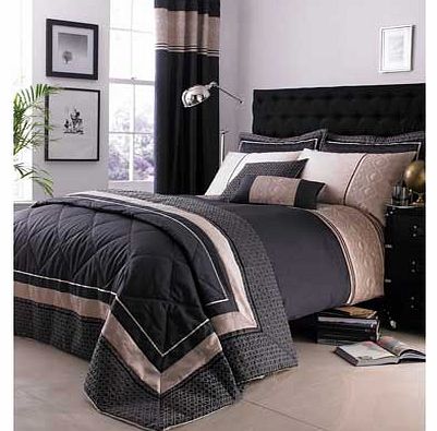 Luxury Geo Curtains - 168x183cm - Black and