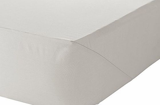 Non Iron Percale Polycotton Double Fitted Sheet Cream