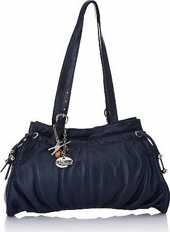 Catwalk Collection Handbags Catwalk Collection Leather Shoulder Bag - Alice - Navy Blue