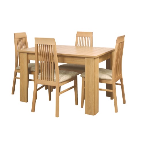 Caxtons Huxley Oak Dining Set with 4 Beige