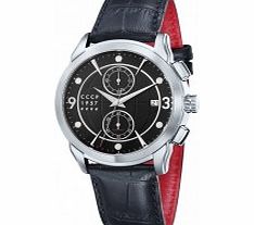 CCCP Mens Sputnik 1 Black Chronograph Watch