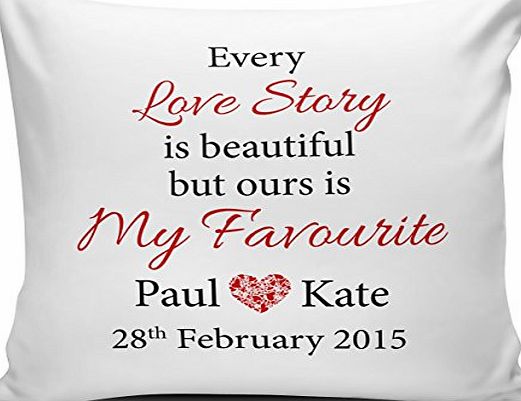CCOVER Personalised Every Love Story Is Beautiful Wedding Day Anniversary Cushion Cover