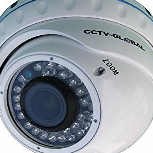 CCTV Global 1200TVL DOME WHITE CCTV CAMERA 1.3MP SONY SENSOR 2.8-12mm LENS WITH 30m IR DM12M12V3W