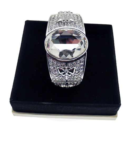 Swarovski Style chunky diamante clasp bracelet.