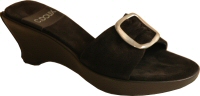 CDoux black suede and leather wedge mule