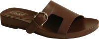 CDoux brown leather flat slip-on mule