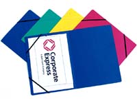 CE A4 green elasticated corner folders, BOX of 25