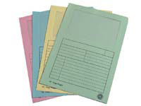 CE A4 green manilla slip file with front