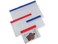 CEB Supazip STSW10R clear document pouches with red