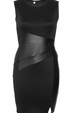 CELEB LOOK  Leather Panel Bodycon Little Black Dress Inspired By Michelle Keegan