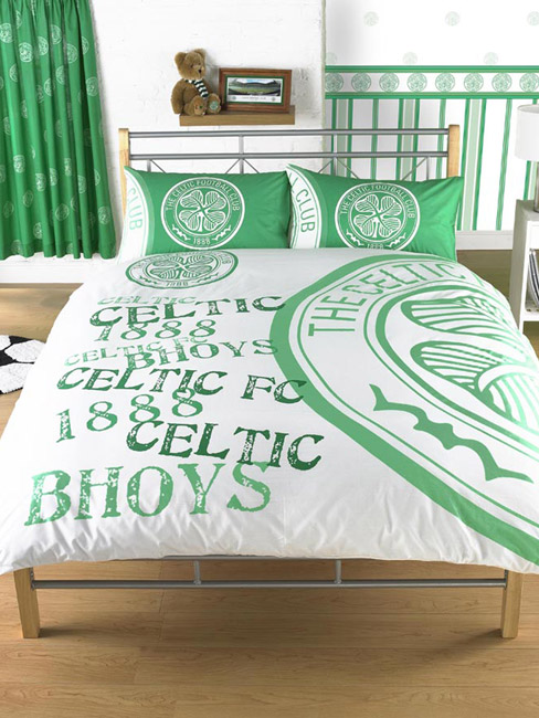 Celtic FC Double Duvet Cover and Pillowcase and#39;Bhoysand39; Design Bedding