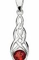 Garnet Cubic Zirconia Celtic Pendant