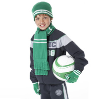 Celtic Hat Scarf and Glove Set - Green/ White -