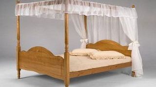 CENTURION PINE 07779 270996 5 KING VENEZA PINE 4 POSTER BED WITH MATTRESS amp; DRAPES FROM CENTURION PINE
