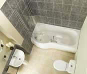 Ceramica 1700mm Shower Bath with Milan 4 Piece Bathroom Suite with Left Hand Bath
