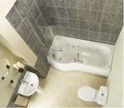 1700mm Shower Bath with Milan Bathroom Suite and Whirlpool Bath with Left Hand Bath
