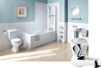 Milan 2 Taphole Bathroom Suite with Profile Taps
