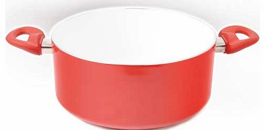 24cm Casserole Dish - Red and White