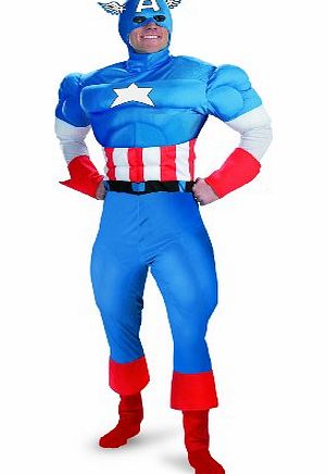 Cesar Marvel Captain America Deluxe Muscle Adult Costume - Size 42/46