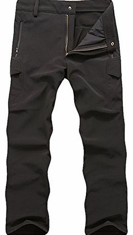 Chalmart-ZYQS ZYQS Mens Casual Outdoor Ripstop Winter Fleece Tactical Cargo Pants 3XL Black