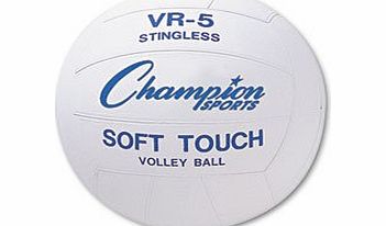 Champion Sports Rubber Sports Ball, For Volleyball, Official Size, White, Sold as One Each