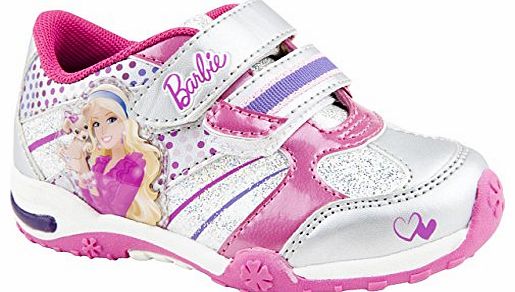 Barbie Girls Silver and Pink Trainers Size 7