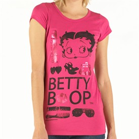 Womens Betty Boop T-Shirt Cerise