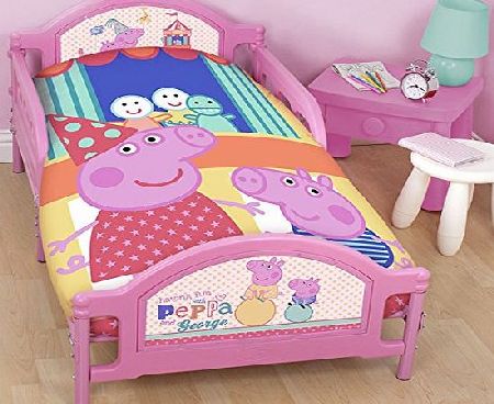 Character World Peppa Pig Funfair Junior Panel Duvet Set Fits Toddler Junior amp; Cot Bed Duvet Cover and Pillow Case