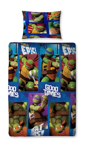 Character World Teenage Mutant Ninja Turtles Dudes Single Rotary Duvet Set