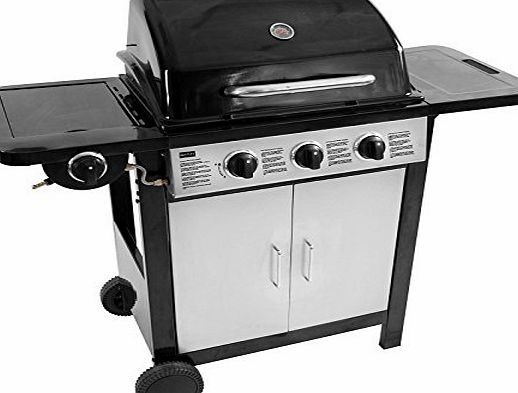 Charles Bentley 4 Burner (3   1 Side) Stainless Steel Gas Bbq Outdoor Garden Grill - Black and Silver